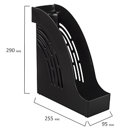 Лоток вертикальный для бумаг BRAUBERG "Office", 255х95х290 мм, черный, 237228 фото Лоток вертикальный для бумаг BRAUBERG "Office", 255х95х290 мм, черный, 237228
