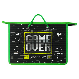 Папка с ручками А4 ArtSpace "Game Over", пластик, на молнии, 75мм