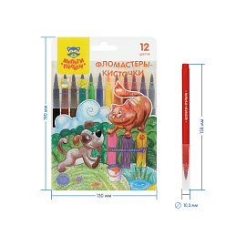 Фломастеры-кисти Мульти-Пульти "Невероятные приключения", 12цв., смываемые, ПВХ бокс, европодвес фото Фломастеры-кисти Мульти-Пульти "Невероятные приключения", 12цв., смываемые, ПВХ бокс, европодвес