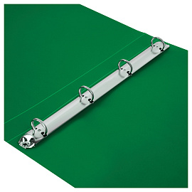 Папка на 4 кольцах СТАММ А4, 25мм, 500мкм, пластик, зеленая