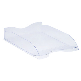 Лоток горизонтальный для бумаг "Люкс", А4 (350х255х70 мм), прозрачный, ЛТ61