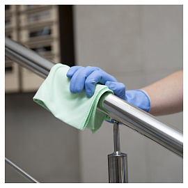 Перчатки КЩС латексные Hq Profiline с хлопковым напылением синие (размер 9, L, 74735)