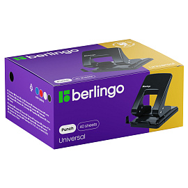 Дырокол Berlingo "Universal" 40л., металлический, серый фото Дырокол Berlingo "Universal" 40л., металлический, серый