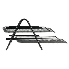 Лоток для бумаг горизонтальный СТАММ, 2 секции, металл, черный