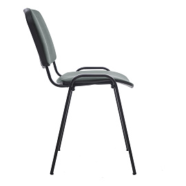Стул Helmi HL-F01 "Изо", каркас черный, обивка кожзам серый