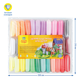 Легкий пластилин для лепки Мульти-Пульти, 36 цветов, 360г, прозрачный пакет