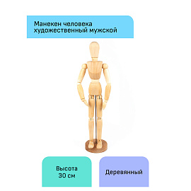 Манекен человека художественный Гамма "Студия", мужской, деревянный, 30см фото Манекен человека художественный Гамма "Студия", мужской, деревянный, 30см