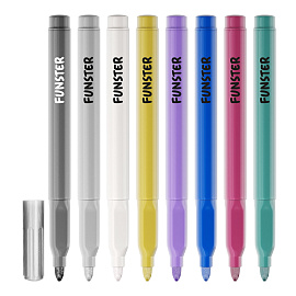 Фломастеры FUNSTER (ФАНСТЕР) "METALLIC" 8 цветов металлик, ударопрочный наконечник, 152630