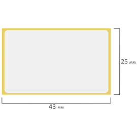 Этикетки термотрансферные, ПОЛУГЛЯНЕЦ, 43х25 мм, 1000 этикеток в ролике, 111972