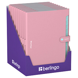 Папка 12 отделений Berlingo "Haze", А4, 600мкм, на кнопке, розовая фото Папка 12 отделений Berlingo "Haze", А4, 600мкм, на кнопке, розовая
