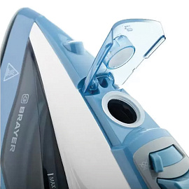 Утюг BRAYER BR4002, 2400 Вт, керамическое покрытие, самоочистка, антикапля, антинакипь, голубой
