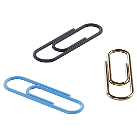 Скрепки 28мм, Berlingo, 100шт., цветные, ПВХ упак., европодвес, голубой+золотой фото Скрепки 28мм, Berlingo, 100шт., цветные, ПВХ упак., европодвес, голубой+золотой