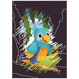 Гравюра Мульти-Пульти "Домашние любимцы: Попугай и собака", А5 фото Гравюра Мульти-Пульти "Домашние любимцы: Попугай и собака", А5