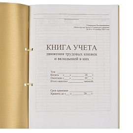 Книга учета движения трудовых книжек (32 листа, скрепка, обложка картон)