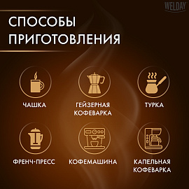 Кофе в зернах WELDAY (ВЭЛДЭЙ) "Mokka", 1 кг, БРАЗИЛИЯ, 622411