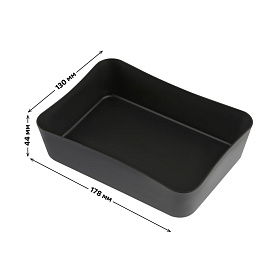 Лоток для канцелярских принадлежностей СТАММ, 13*17,8*4,4см, пластиковый, черный