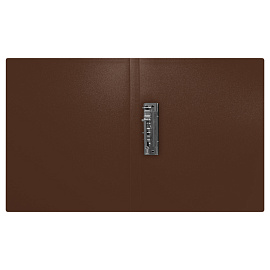 Папка с боковым зажимом СТАММ "Диагональ" А4, 17мм, 700мкм, пластик, шоколад