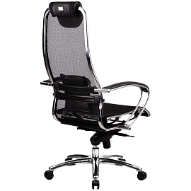 Кресло для руководителя Метта Samurai эргономичное чёрное (сетка, алюминий)