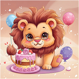 Пазл 16 эл. Maxi ТРИ СОВЫ "Львенок с тортом