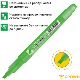 Текстовыделитель Crown "Multi Hi-Lighter" зеленый, 1-4мм фото Текстовыделитель Crown "Multi Hi-Lighter" зеленый, 1-4мм