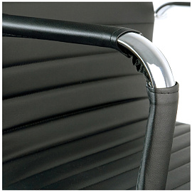 Кресло руководителя Helmi HL-E17 "Slim", экокожа черная, хром