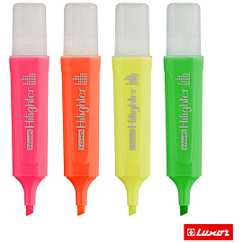 Набор текстовыделителей Luxor "Textliter" 04цв., 1-4,5мм, чехол с европодвесом фото Набор текстовыделителей Luxor "Textliter" 04цв., 1-4,5мм, чехол с европодвесом