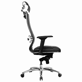 Кресло офисное МЕТТА "SAMURAI" KL-3, с подголовником, экокожа, черное