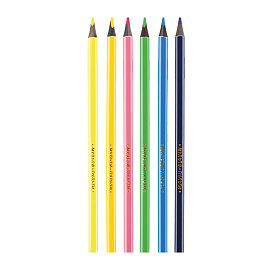 Карандаши цветные Мульти-Пульти "Енот на лужайке", 06цв., трехгранные, неоновые, картон