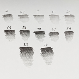 Набор карандашей чернографитных художественных Koh-i-Noor заточенные шестигранные, корпус бежевый (12 штук)