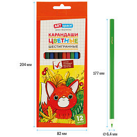 Карандаши цветные ArtSpace "Милые зверушки", 12цв., заточен., картон, европодвес фото Карандаши цветные ArtSpace "Милые зверушки", 12цв., заточен., картон, европодвес