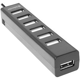 Хаб USB 2.0, 7 портов, черный, DEFENDER QUADRO SWIFT, 83203