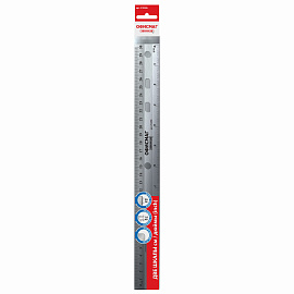 Линейка пластиковая 30 см, ОФИСМАГ, прозрачная, европодвес, 210286