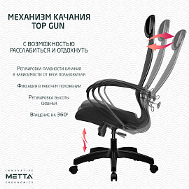 Кресло для руководителя Метта 11(MPRU) черное (сетка/ткань, металл)