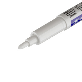 Маркер перманентный OfficeSpace белый, пулевидный, 1мм фото Маркер перманентный OfficeSpace белый, пулевидный, 1мм