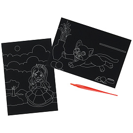 Гравюра Мульти-Пульти "Для девочек: Принцесса и котенок", А5