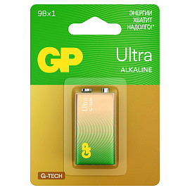 Батарейка GP Ultra G-Tech MN1604 (6LR61) Крона, алкалиновая, BC1