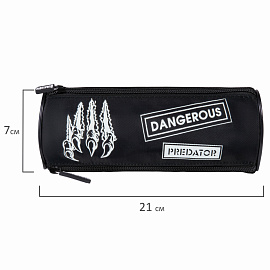 Пенал BRAUBERG, 3 отделения, нейлон, 21х7х7 см, "Claws", 272307