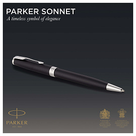 Ручка шариковая Parker Sonnet CT цвет чернил черный, цвет корпуса черный (артикул производителя 1931524) фото Ручка шариковая Parker Sonnet CT цвет чернил черный, цвет корпуса черный (артикул производителя 1931524)