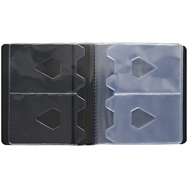 Кредитница OfficeSpace на 32 карты, ПВХ, коричневый, 2 ряда, горизонтальная