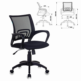 Кресло CH-695N/BLACK, с подлокотниками, сетка, черное фото Кресло CH-695N/BLACK, с подлокотниками, сетка, черное