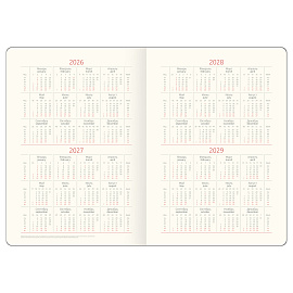 Ежедневник датированный 2026г., А5, 176л., мягкий переплет, кожзам, Greenwich Line "Flower. Berry", красный, цветной срез