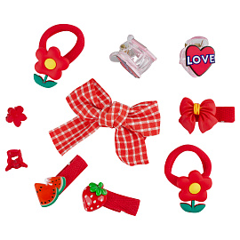 Набор аксессуаров для волос MESHU, красный, 10 предметов, картонный бокс фото Набор аксессуаров для волос MESHU, красный, 10 предметов, картонный бокс