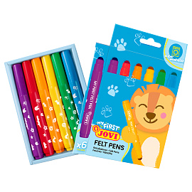 Фломастеры JOVI "My first", 6цв., смываемые, картон, европ. фото Фломастеры JOVI "My first", 6цв., смываемые, картон, европ.