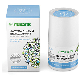 Дезодорант 50 мл, SYNERGETIC "Без запаха", роликовый, натуральный, 300015
