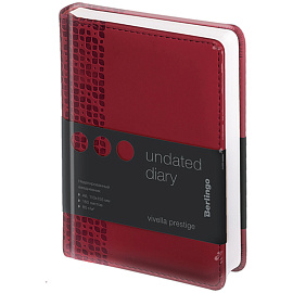 Ежедневник недатированный, А6, 160л., кожзам, Berlingo "Vivella Prestige", бордовый