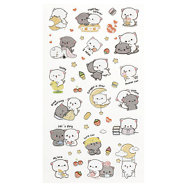 Наклейки объемные MESHU "Cute kittens", 10*23см, с блестками, пакет европодвес