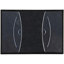 Обложка для паспорта OfficeSpace "Россия", кожа, тиснение, черная