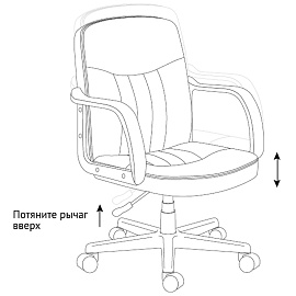 Кресло оператора Helmi HL-M01 "Brief", экокожа черная фото Кресло оператора Helmi HL-M01 "Brief", экокожа черная