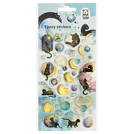 Наклейки гелевые MESHU "Moon cat", 10*23 см, с блестками, пакет европодвес фото Наклейки гелевые MESHU "Moon cat", 10*23 см, с блестками, пакет европодвес