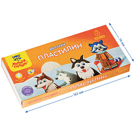 Пластилин Мульти-Пульти "Енот на Аляске", 06 цветов, 90г, со стеком, картон фото Пластилин Мульти-Пульти "Енот на Аляске", 06 цветов, 90г, со стеком, картон